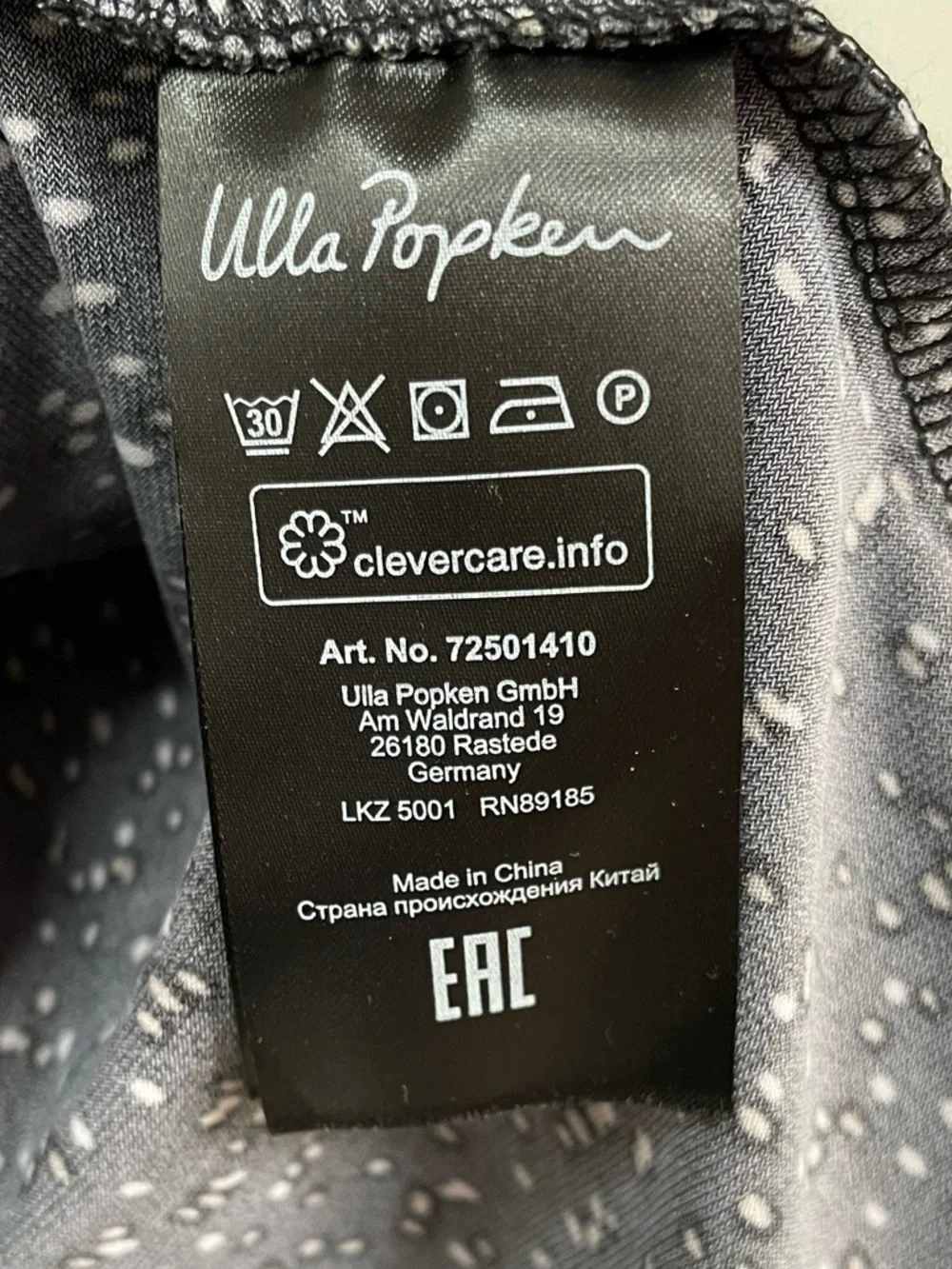 NWT Ulla Popken Stretch Black Dotted  Long Sleeve V Neck Mini Dress Top Coverup - Picture 6 of 10